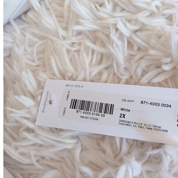 NWT Bisou Bisou Women's Faux Leather Jacket In White Size 2X - Picture 10 of 10